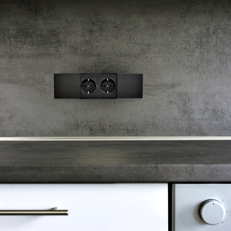 NETBOX MEB IP54 black in the kitchen NETBOX MEB IP54 black in the kitchen