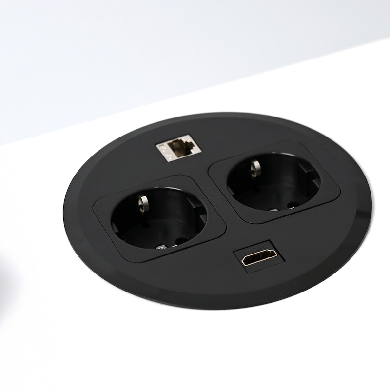 Einbausteckdose NETBOX Point Duplex schwarz Einbausteckdose NETBOX Point Duplex