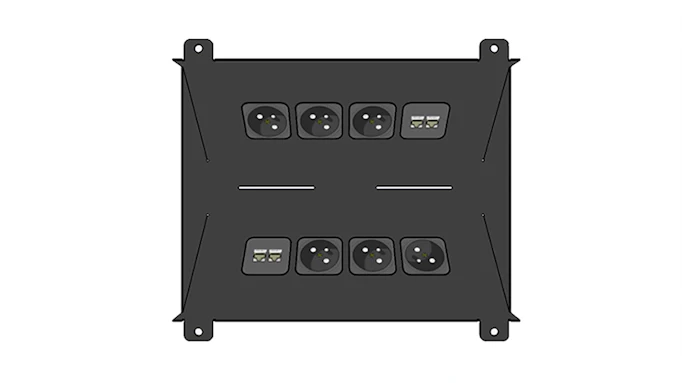 NETBOX Combi Duplex, Built-in sockets - A. & H. Meyer