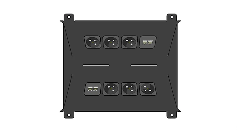 NETBOX Combi Duplex, Built-in sockets - A. & H. Meyer