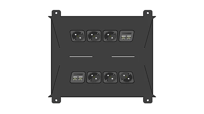 NETBOX Combi Duplex, Built-in sockets - A. & H. Meyer