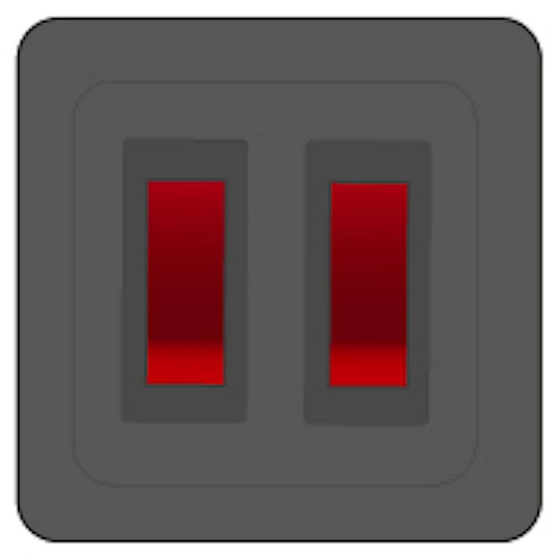 2 x Switch 1-pole (vertical), illuminated 2 x Switch 1-pole (vertical), illuminated