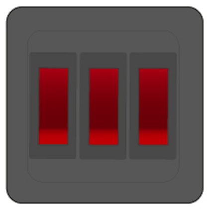 3 x Switch 1-pole (vertical), illuminated 3 x Switch 1-pole (vertical), illuminated