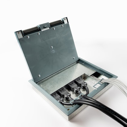 Floor Box P Angled View with_Cables Floor Box P Angled View with_Cables