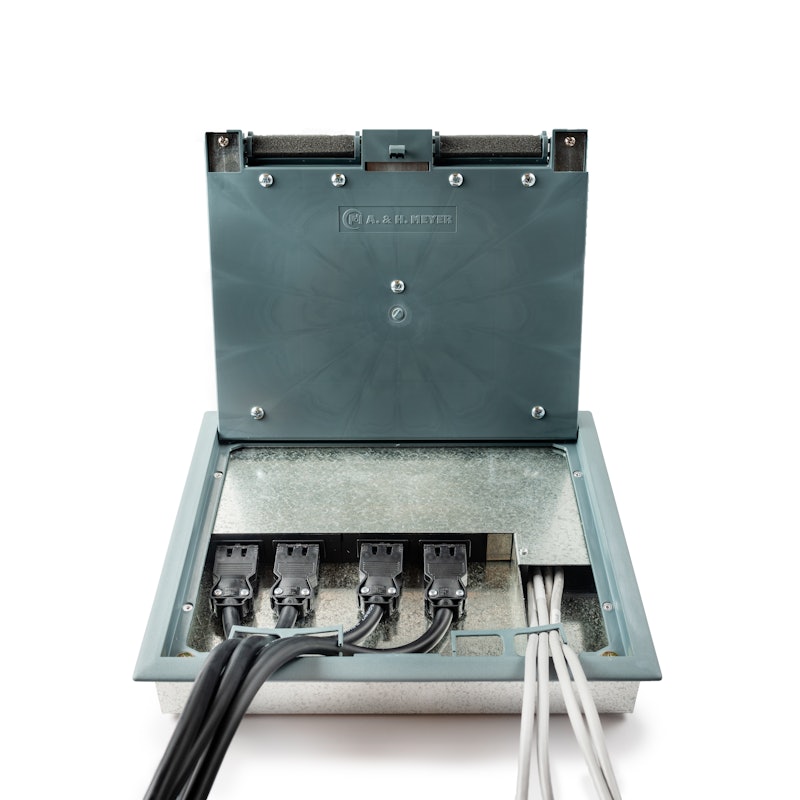 Floor Box P Front View with_Cables Floor Box P Front View with_Cables