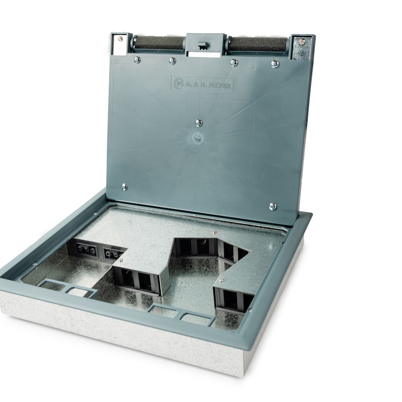 Floor Box PD Opened Angled View Floor Box PD Opened Angled View